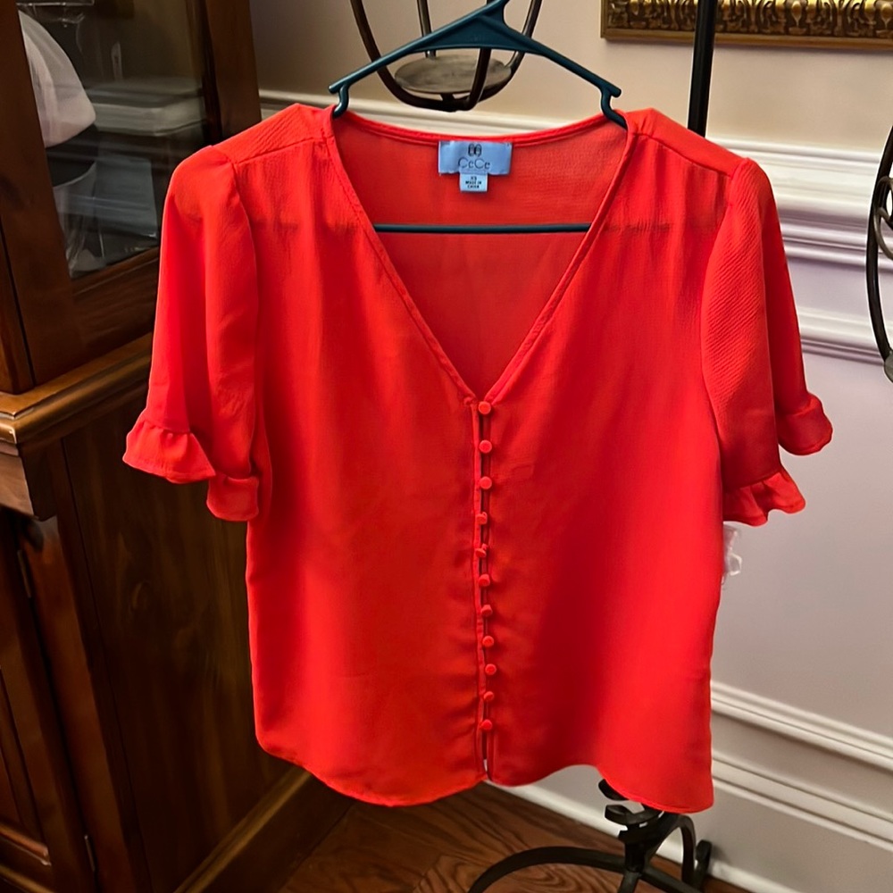 CeCe Red XS Top